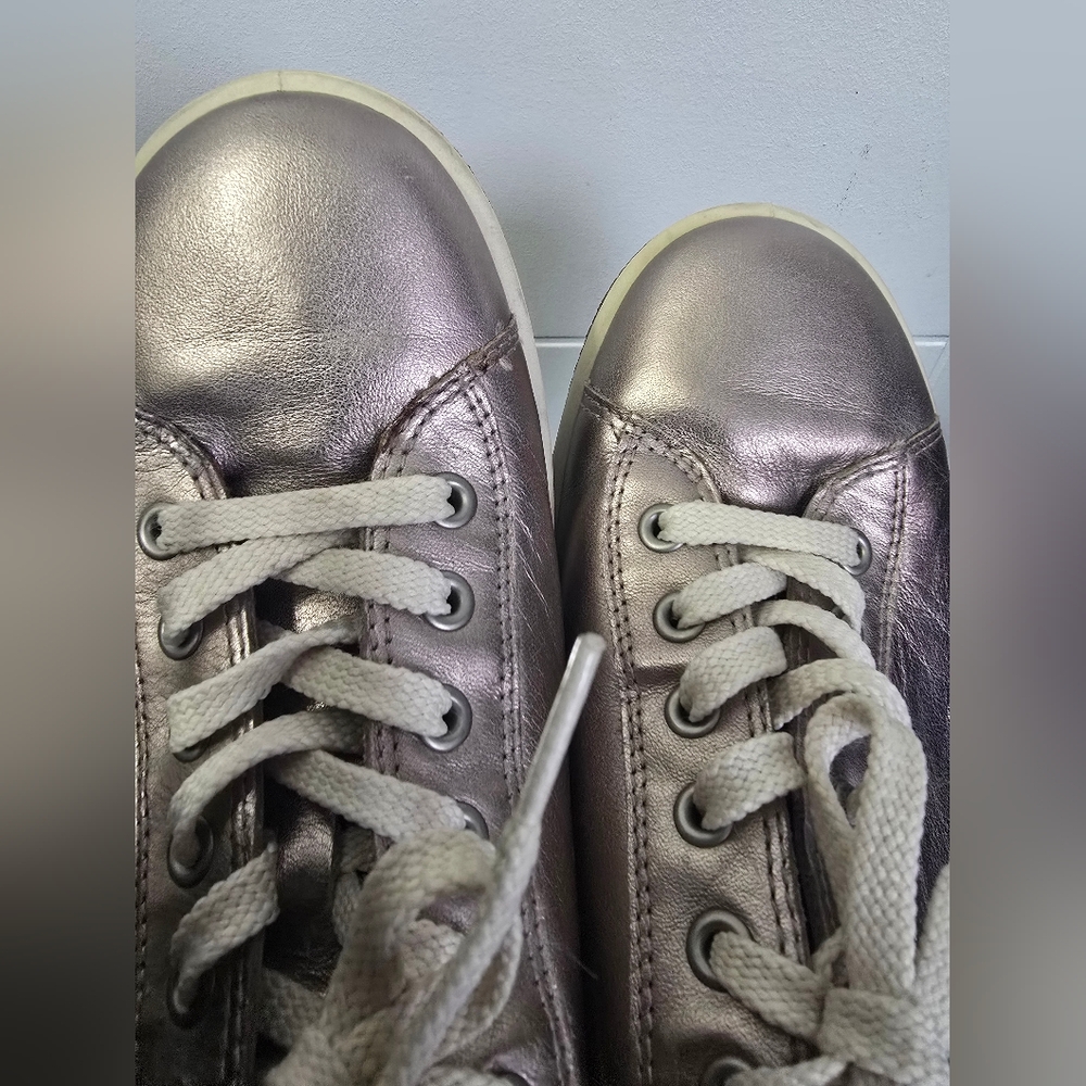 ECCO Womens Metallic  Leather Sneakers Shoes Size 10\41 - Picture 8 of 13
